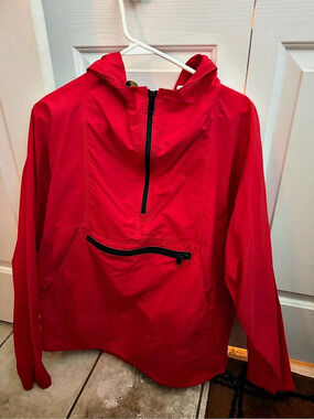 L.L.Bean Women's Red Pullover Anorak Jacket